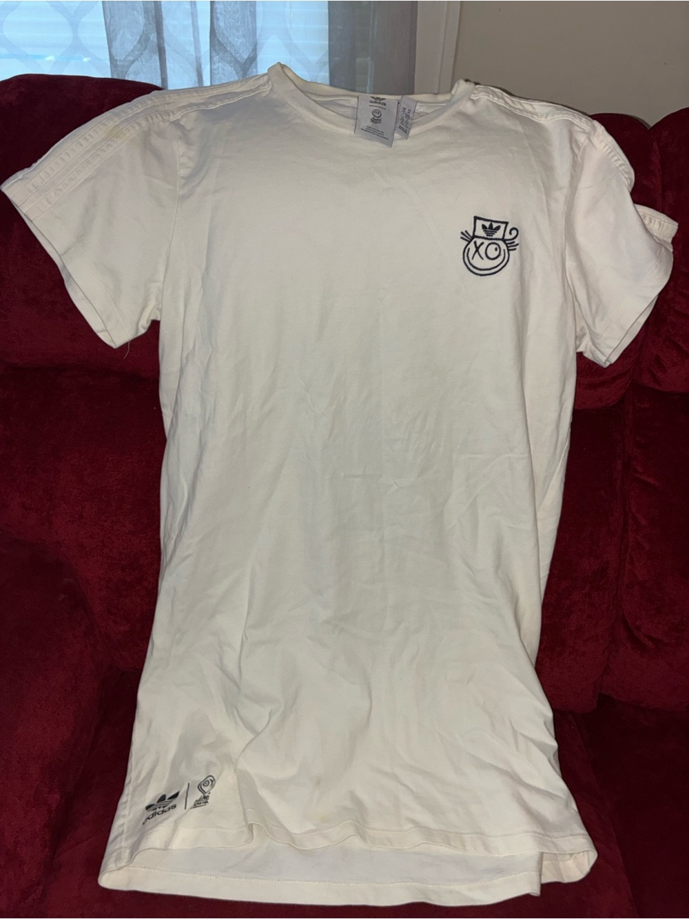 adidas White Short-Sleeve Crew Logo Tee
